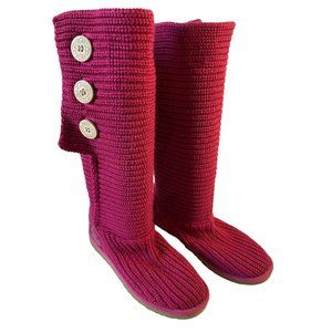UGG Pink Cardy Knit Tall Winter Boots